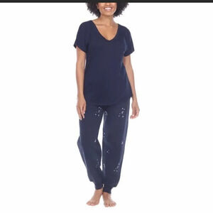 Honeydew Ladies Lounge Pajamas Set 2-piece Blue moon design Medium